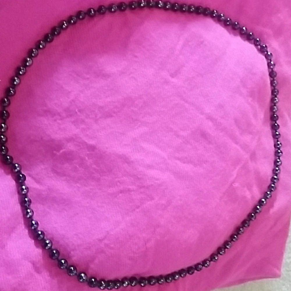 Vintage Classy Metallic Black Beaded Necklace